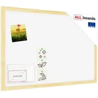 Allboards Weiß Pinnwand mit Holz Rahmen 60x40cm Korktafel Korkwand Pinnwand Kork Oberfläche