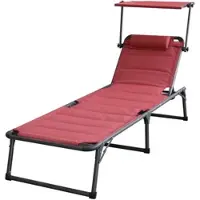 Prestige Home Living Outdoor Komfort-Sonnenliege inkl. Kissen gepolstert aus Aluminium - Rot
