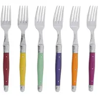 Jean Dubost Set mit 6 Gabeln Laguiole irise sortiert - -