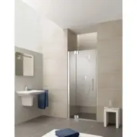 Kermi Filia XP Pendeltür mit Festfeld für Nische FX1TR13018VAK 130x185cm, silber hochglanz, ESG klar, rechts