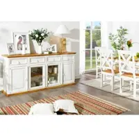 1a Direktimport Sideboard Kommode Anrichte Shabby Chic, Pinie weiß
