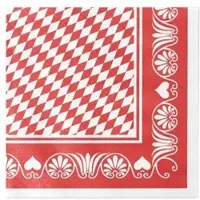 Sovie HORECA Serviette Bavaria in rot aus Tissue Deluxe, 4-lagig, 40 x 40 cm, 50 Stück - Bayern Bayerisch Wies ́n Volksfest