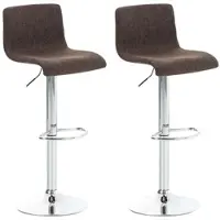 Proregal CHEFGASTRO 2er Set Barhocker MAUI Stoff Chrom HxBxT 84x39x36cm Stoff Braun Barstuhl