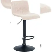 Proregal CHEFGASTRO Barhocker MAUI Stoff Schwarz HxBxT 84x39x36cm Stoff Creme Barstuhl