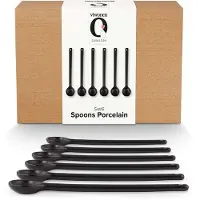 Vt wonen Besteck vtwonen Löffel Porzellan Matt Black Groß (6er Set)