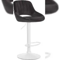 Proregal CHEFGASTRO Barhocker NIAGARA Samt Weiß HxBxT 85x47x48cm Samt Schwarz Barstuhl