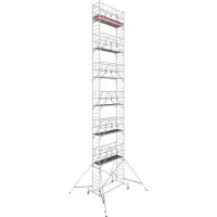 Krause Alu-Fahrgerüst Serie 10, 200 kg/m², TÜV-geprüft, höhenverstellbare Rollen, L 2500 x B 750 x H 14400 mm