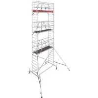 Krause Alu-Fahrgerüst Serie 10, 200 kg/m², TÜV-geprüft, höhenverstellbare Rollen, L 2500 x B 750 x H 8400 mm