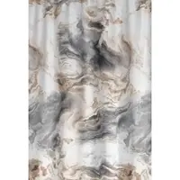 KS Handel 24 Textil Duschvorhang Marmor Braun Grau Weiss 120x200 cm, inkl. Duschvorhangringe inkl. Beschwerung