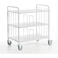 ROLLCART Bürowagen doppelseitig mit Trenngitter, 940 x 650 mm