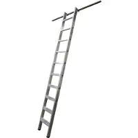 Krause Regalleiter, Aluminium, mit 1 Paar Einhängehaken, 12 Stufen