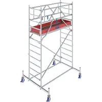 Krause Alu-Fahrgerüst Serie 10, 200 kg/m², TÜV-geprüft, höhenverstellbare Rollen, L 2000 x B 750 x H 4400 mm