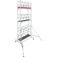 Krause Alu-Fahrgerüst Serie 10, 200 kg/m², TÜV-geprüft, höhenverstellbare Rollen, L 2500 x B 750 x H 7400 mm
