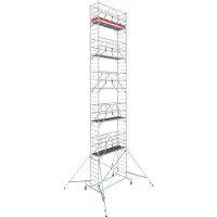 Krause Alu-Fahrgerüst Serie 10, 200 kg/m², TÜV-geprüft, höhenverstellbare Rollen, L 2500 x B 750 x H 12400 mm