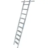 Krause Regalleiter, Aluminium, mit 1 Paar Einhängehaken, 10 Stufen