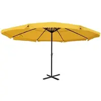 Mendler Sonnenschirm Meran Pro, Gastronomie Marktschirm mit Volant Ø 5m Polyester/Alu 28kg gelb ohne Ständer