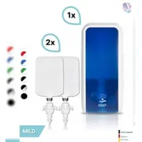Blanc HYGIENIC SET: Schaumseifenspender SENSOR, berührungslos Blanc Cosmos versch. Farben+2x 1-Liter Schaumseife mild - PRODUKTSET : Farbe - Blau / Weiß