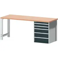 Bott Werkbank cubio W-2077-11-2.34, anthrazitgrau