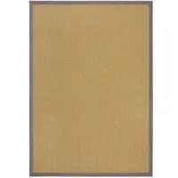 KADIMA DESIGN Balkon Teppich Kurzflor Sisal Bordüre Polyester Natur-Grau 200x290 cm Balkon Garten waschbar Natural Living KEER |