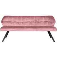 Feeling4Home Esszimmerbank Spinras mit Lehne, Samtbezug modern, Rosa, weich gepolstert für 2–3 Personen