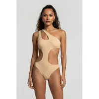 Arena Women's Tech Wool Cut Out Swimsuit Sand Größe: S | Badeanzüge Outlet | Damen | Braun