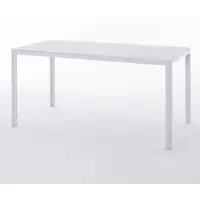 Idea New Garden Srl Rechteckiger Außentisch 156x78 cm, Stahlstruktur und Holzeffekt-Lamellen, 6 Plätze, moderner Stil für Garten oder Terrasse - THOMAS - Weiß