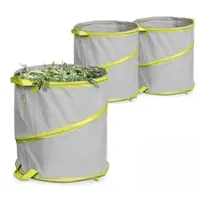 Oviala Business Set aus 3 Gartenabfallsäcken 166l Polyester grau