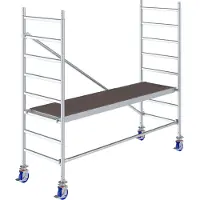 Krause Alu-Fahrgerüst Serie 10, 200 kg/m², TÜV-geprüft, höhenverstellbare Rollen, L 2500 x B 750 x H 3000 mm