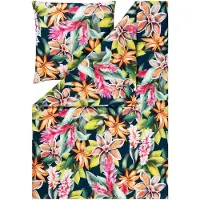 Estella Mako Jersey Bettwäsche 135x200 Miriam Blüten Tropisch bunt 6551-985