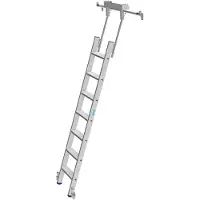 Krause Stufen-Regalleiter, aluminium, fahrbar, 7 Stufen