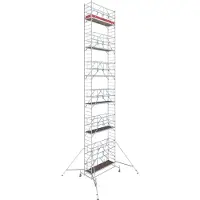 Krause Alu-Fahrgerüst Serie 10, 200 kg/m², TÜV-geprüft, höhenverstellbare Rollen, L 2500 x B 750 x H 13400 mm
