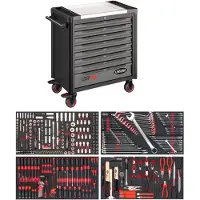 Vigor Werkstattwagen Series XL Edelstahl-Arbeitsplatte mit Sortiment V4481-X/375