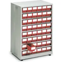 Treston Schubladenregal, mit 48 Schubladen, rot