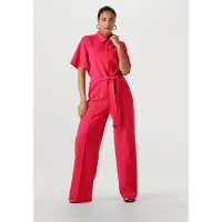 Pom Amsterdam Damen Jumpsuits Jumpsuit Bright Rose - Fuchsia - Größe 34