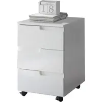 BEGA OFFICE Rollcontainer "Spice", weiß, B:40cm H:60cm T:45cm, Holzwerkstoff, Rollwagen, Rollcontainer, mit Griffmulden, 3 Schubladen & 2 feststellbaren Rollen, 40x60 cm