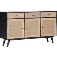 Gutmann Sideboard "Linus", schwarz (natur, schwarz), B:155cm H:90cm T:42cm, Massivholz, Sideboards, Sideboard, Kommode, Breite 155 cm