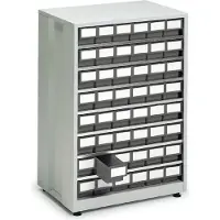 Treston Schubladenregal, mit 48 Schubladen, grau