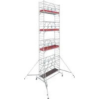 Krause Alu-Fahrgerüst Serie 10, 200 kg/m², TÜV-geprüft, höhenverstellbare Rollen, L 2500 x B 750 x H 9400 mm
