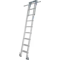 Krause Stufen-Regalleiter, aluminium, fahrbar, 8 Stufen