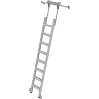 Krause Stufen-Regalleiter, aluminium, fahrbar, 8 Stufen