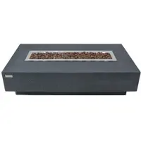 Gardenson Feuertisch Hampton Faserbeton Dunkelgrau
