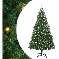 vidaXL Künstlicher Weihnachtsbaum mit 300 LEDs mit Ständer Grün 240 cm