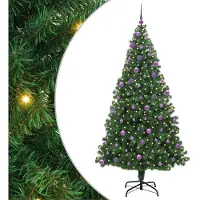 vidaXL Künstlicher Weihnachtsbaum mit 300 LEDs mit Ständer Grün 210 cm