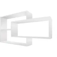 TRAUMMÖBEL Wandregal Weiß Bücherregal Holz Hängeregal Schweberegal 104x59x20 cm