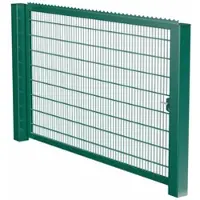 MR-Zaun Industrietor einflügelig mit Doppelstabfüllung Grün RAL 6005, 4.000 mm x 2.400 mm