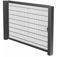 MR-Zaun Industrietor einflügelig mit Doppelstabfüllung Anthrazit RAL 7016, 6.000 mm x 1.600 mm