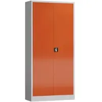 MR-Shop MR-Flügeltürenschrank, lichtgrau / feuerrot