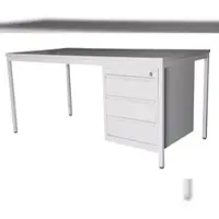 Szagato Schreibtisch, BxH: 80 x 75 cm, Stahl/Holz - grau