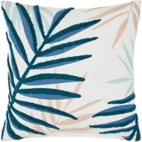 Momax Zierkissen Blätter Blau/Beige ca. 45x45cm