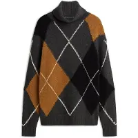 Tommy Hilfiger Argyle Roll Neck Dark Grey Heather Größe: XS | Turtlenecks Outlet | Herren | Grau